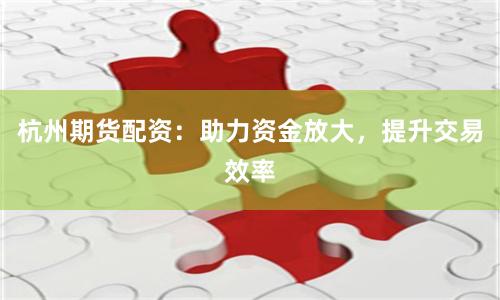 杭州期货配资：助力资金放大，提升交易效率