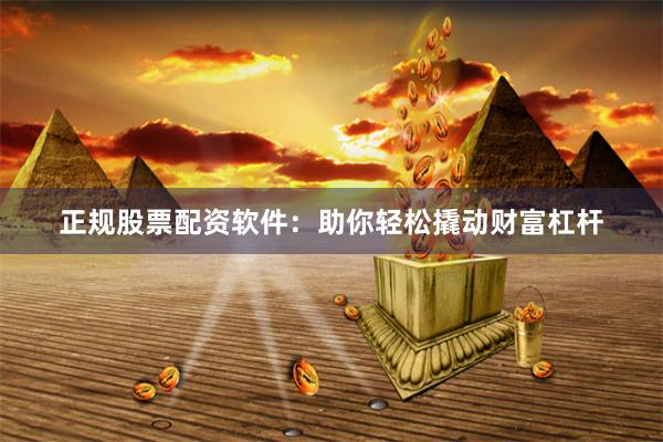 正规股票配资软件：助你轻松撬动财富杠杆